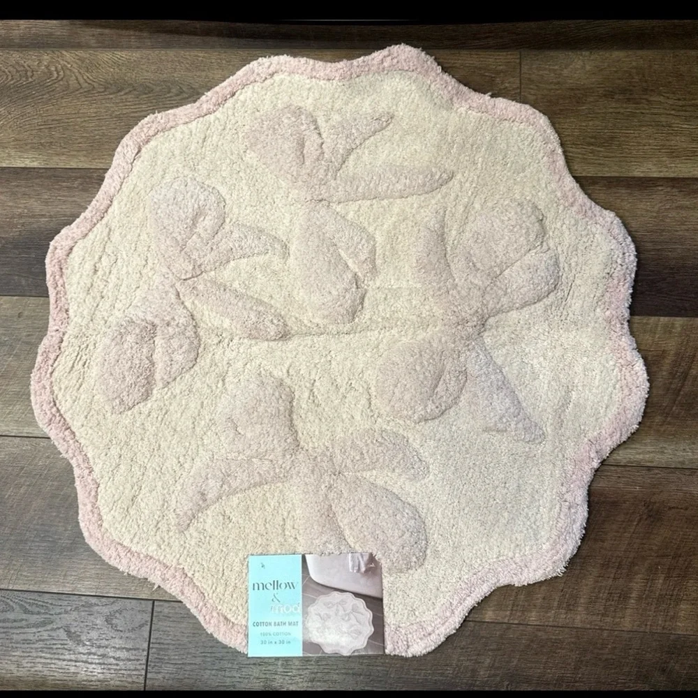 Pink Bow Bath Mat